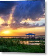The Boathouse At Sunset Metal Print