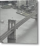The Brooklyn Bridge From Above Metal Print