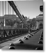 The Chain Bridge, Danube Budapest Metal Print