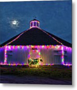 The Cow Is Out Of The Christmas Barn Metal Print