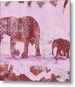 The Elephant March Metal Print
