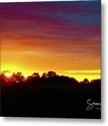 The Fire In The Sky At Sunset Metal Print