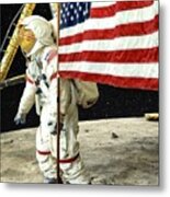 The First Moon Landing A Recreation Metal Print