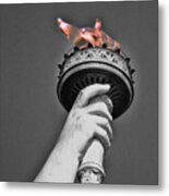 The Flame Of Liberty - B And W Metal Print