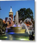 The Fountain After Dark Metal Print