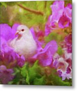 The Garden Of White Dove Metal Print