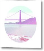 The Golden Gate- Art By Linda Woods Metal Print