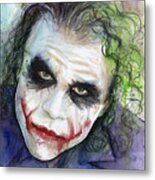 The Joker Watercolor Metal Print