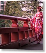 The Kimono Girl - Tokyo, Japan - Color Street Photography Metal Print