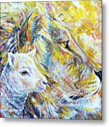 The Lion And The Lamb Metal Print