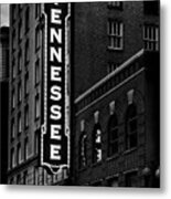 The Mighty Tennessee Black And White Metal Print