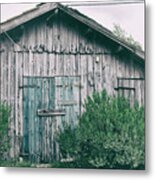 The Old Barn With The Blue Door Metal Print