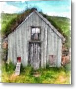 The Old Chicken Coop Iceland Turf Barn Metal Print