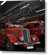 The Old Fire Trucks Metal Print