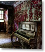 The Piano Without Notes - Urban Exploration Abandoned Building Metal Print
