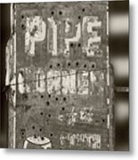 The Pipe Corner Monochrome Metal Print