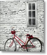 The Red Bicycle Metal Print