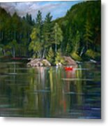 The Rock On Mirror In Woodstock New Hampshire Metal Print