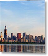 The Skyline Of Chicago At Sunrise Metal Print