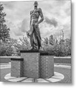 The Spartan Statue Black And White Metal Print