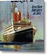 The St.lawrence Route To Europe - Canadian Pacific Steamships - Retro Travel Poster - Vintage Poster Metal Print