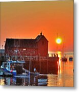 The Sun Rising By Motif Number 1 In Rockport Ma Bearskin Neck Metal Print