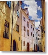 The Sunny Streets Of Old Riga Metal Print