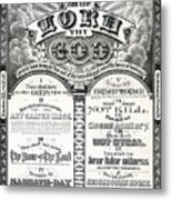 The Ten Commandments 1876 Vintage Poster Restored Metal Print