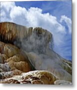The Top Of Palette Spring Terrace, Mammoth Hot Springs, Yellowstone Metal Print