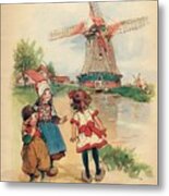 The Windmill And The Little Wooden Shoes Metal Print