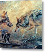 The Wolf Family Metal Print