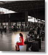 The Woman In The Red Dress Metal Print