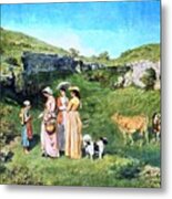 The Young Ladies Of The Village Metal Print