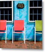 Three Chairs And Two Windows Metal Print