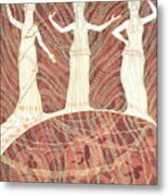 Greece, Cariatides And Bacchantes, Terracotta And White, Decorative Painting Metal Print