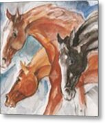 Three Horses Metal Print