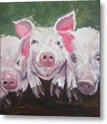 Three Little Pigs Metal Print