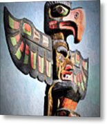 Thunderbird Totem Pole - Thunderbird Park, Victoria, British Columbia Metal Print