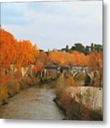 Tiber River In Autumn 2 Metal Print