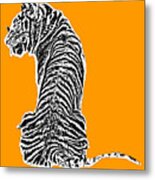 Tiger Back Art Metal Print