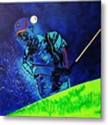 Tiger Woods-playing In The Sandbox Metal Print