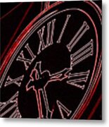Time In Red And Black Metal Print