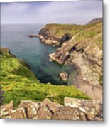 Tintagel Cliffs Metal Print