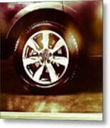 Tire Under The Moonlight Color Metal Print