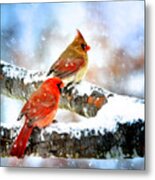 Together In The Snow Metal Print