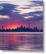 Toronto In Fifty Shades Of Violet Pink And Purple Metal Print