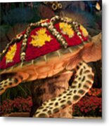 Tortoise With Flowers Metal Print