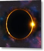 Total Solar Eclipse In Space Metal Print