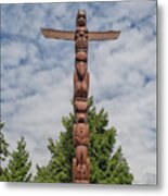 Stanley Park Totem Poles In Vancouver, Canada Metal Print