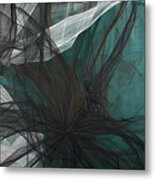 Touch Of Class - Black And Teal Art Metal Print